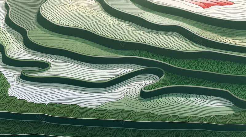 文艺风小清新风格宁静农村梯田插画,插画/手绘图,插画/手绘图库,插画/手绘图下载,插画/手绘